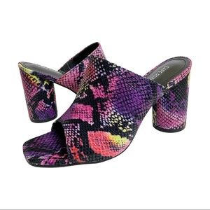 Cape Robbin Eloise Multi Snake Open Toe Mules